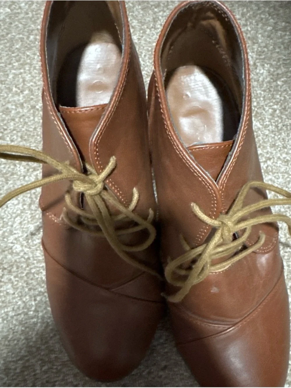 Women’s Lace-Up Wedge Booties in Brown